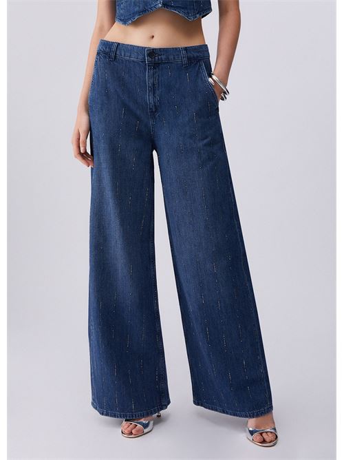 jeans flare con strass Liu Jo | UA6108 D031578033